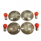 Custom Chrome Smoked Turn Signal Lens Kits Fit For Harley FLHR/C FLHT/C/U 86-09 FLTR 86-03